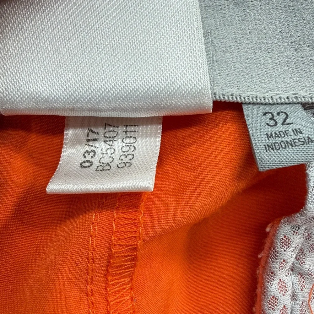 Adidas Mens Golf Shorts Orange Stretch Performance Flat Front 10